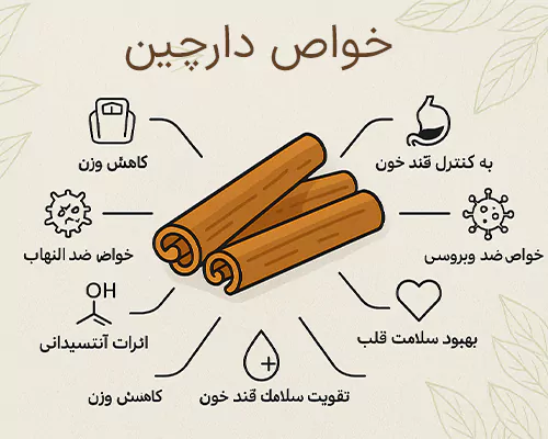 خواص دارچین بکار رفته در نبات دارچینی