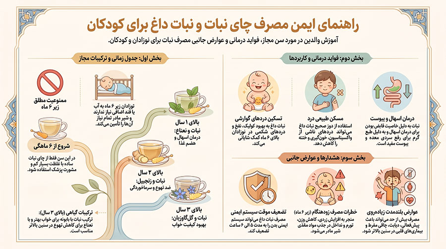 از چه زمانی به کودکان چای نبات و نبات داغ بدهیم؟