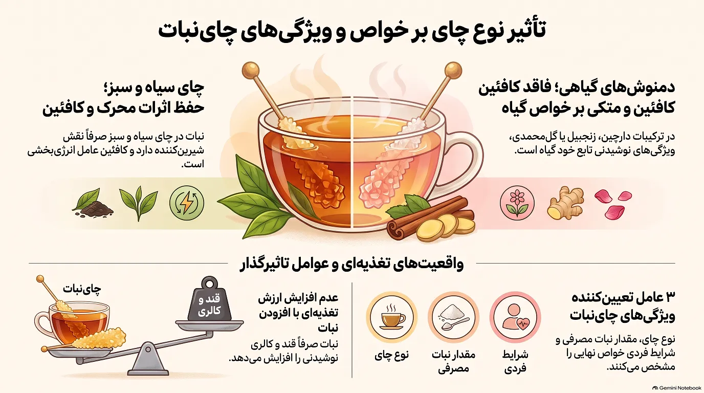 تاثیر نوع چای بر خواص چای نبات