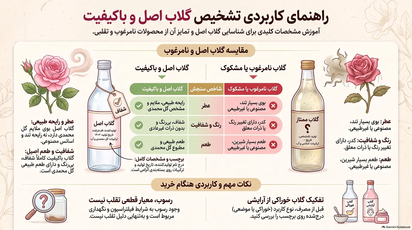 راهنمای تشخیص گلاب اصل