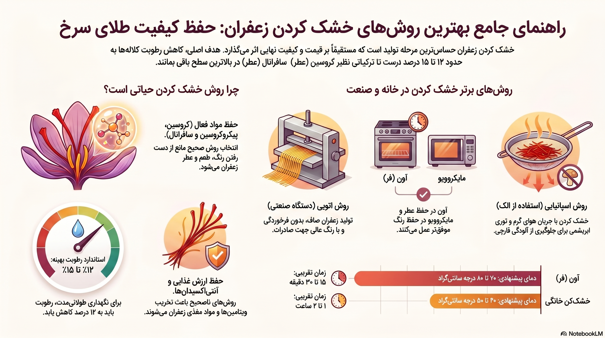 راهنمای جامع خشک کردن زعفران