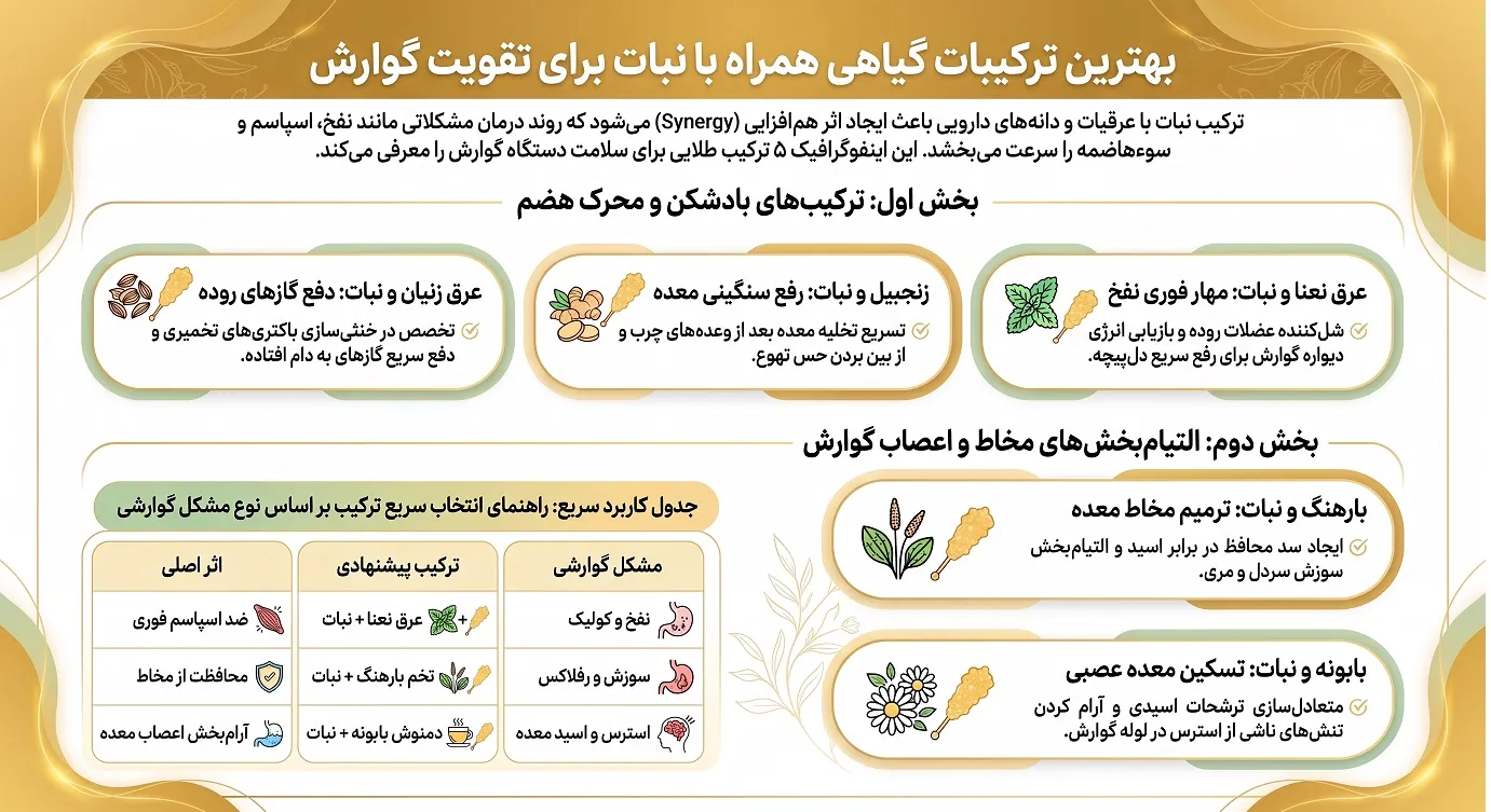 بهترین ترکیبات گیاهی همراه نبات برای تقویت گوارش
