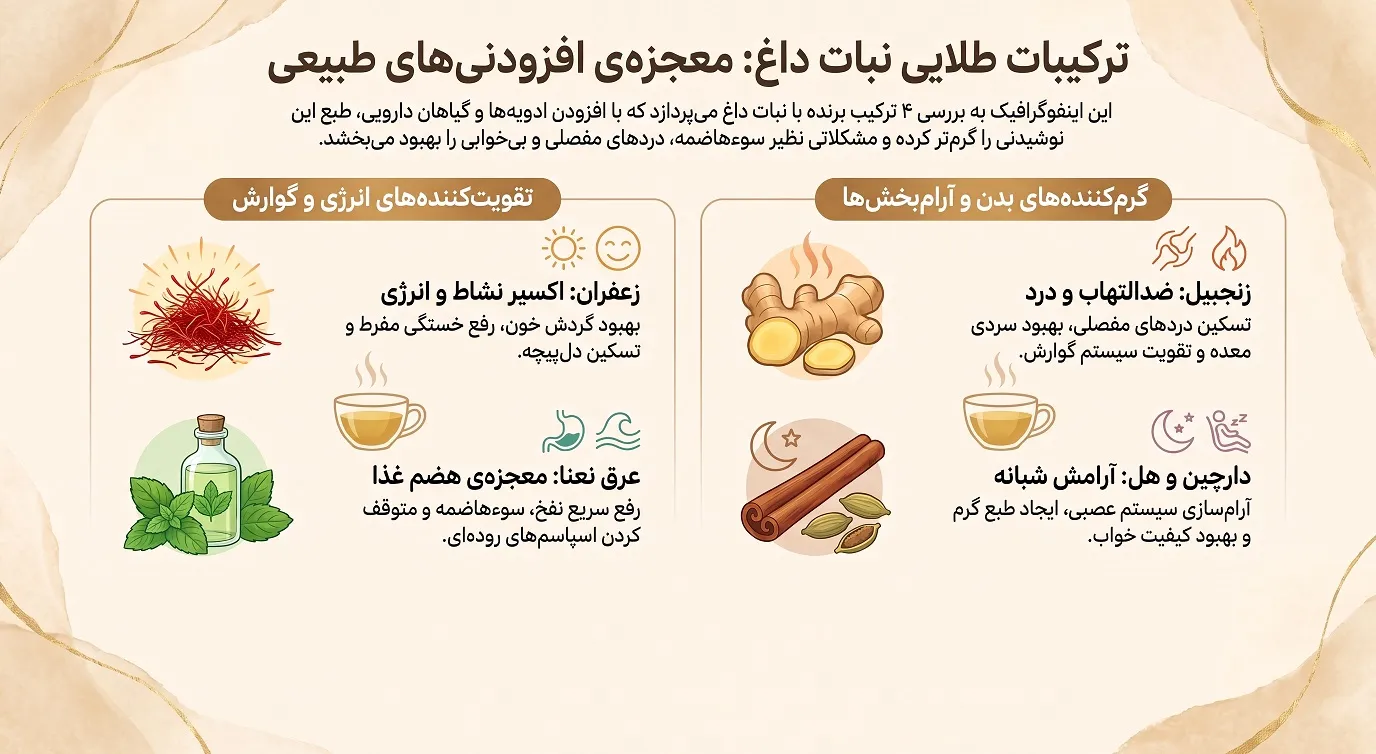چه چیزهایی را می‌توانیم به نبات داغ ترکیب کنیم
